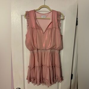 Sheer pink metallic dress